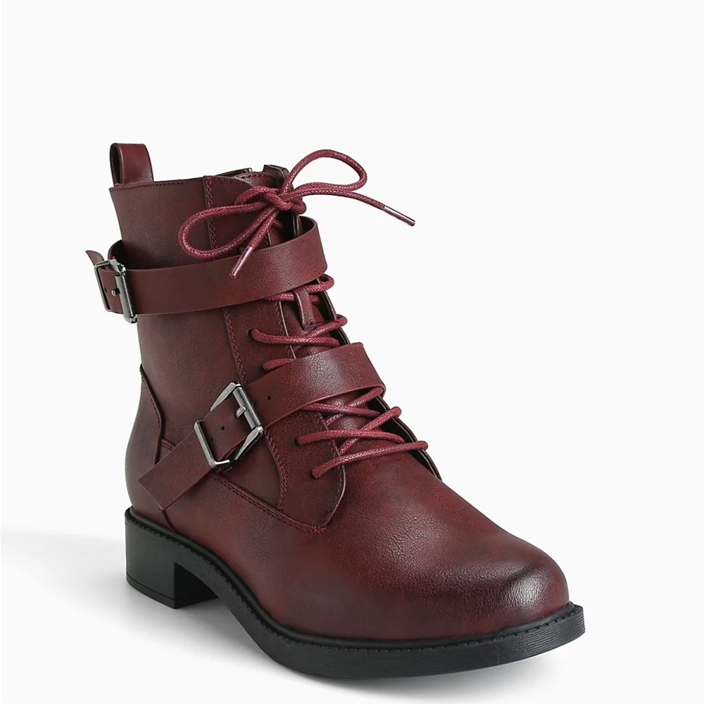 Ox blood combat boots